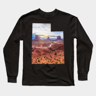 Utah State Outline - Monument Valley Long Sleeve T-Shirt